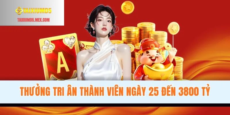 Thưởng tri ân thành viên ngày 25 đến 3800 tỷ